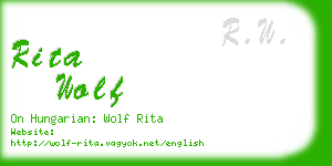 rita wolf business card